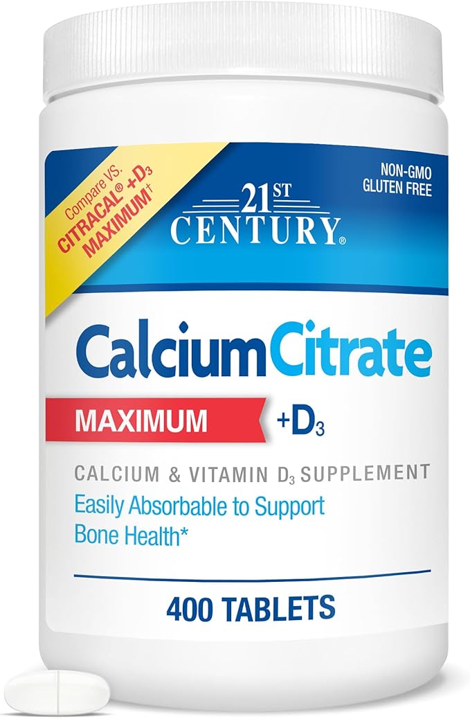 21st Century Vitamins Calcium Citrate Plus D3 Maximum Tablets 400 Count