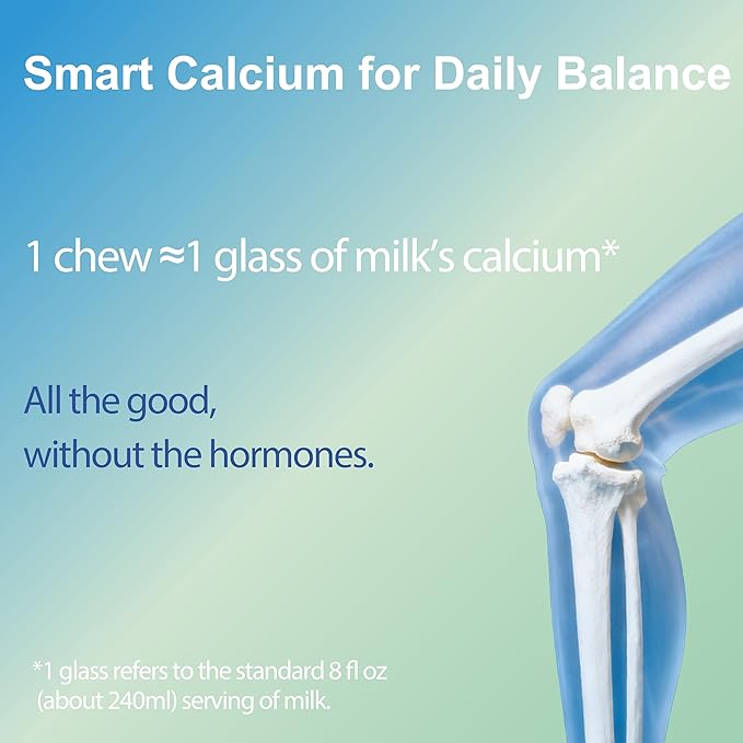 Cal-Zing Calcium with Taurine and Vitamin D3 Yogurt Chewable Supplements for Women and Men Strong Bones &amp Teeth Energy Support Laser Focus and Healthy Metabolism 90 Days Supply