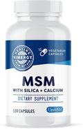 Vimergy MSM with Silica + Calcium Capsules 120 Servings – Supports Bone Health – Promotes Hair &amp Nail Health – Non-GMO Gluten-Free Kosher Soy-Free Corn-Free Vegan &amp Paleo Friendly