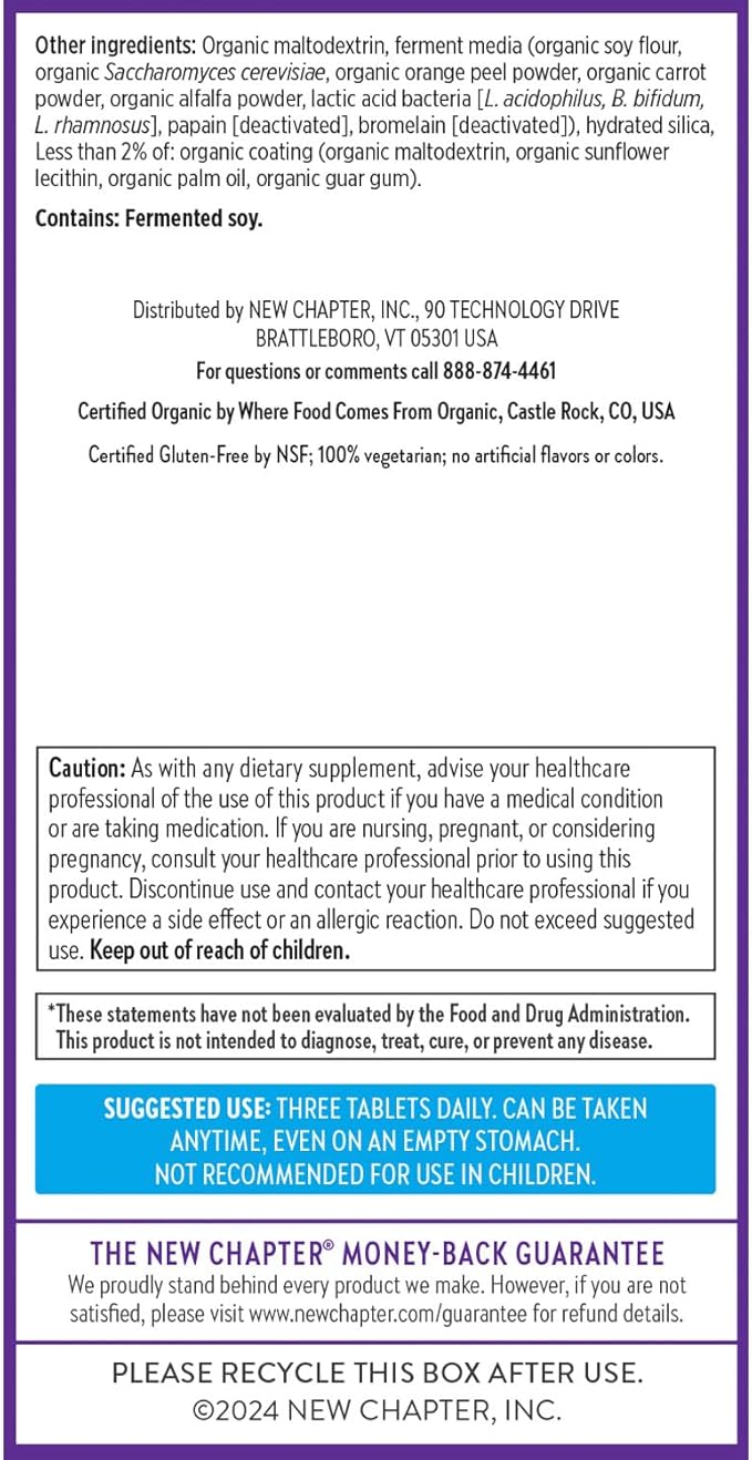 New Chapter Perfect Calm - Daily Multivitamin for Stress &amp Mood Support with B Vitamins + Holy Basil + Lemon Balm + Organic Non-GMO Ingredients - 144 Count