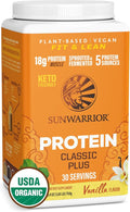 Clean Vegan Protein Powder Vanilla | Organic Protein Powder Plant Based Formula with 5 Superfood Blend Sprouted &amp Fermented | Non-GMO Low Carb Soy Dairy &amp Gluten Free (Vanilla 30 Servings)