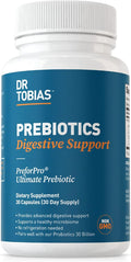 Dr. Tobias Prebiotics Supports Digestion &amp Gut Health Feed Good Probiotic Bacteria Boost Gut Immune Function Vegan &amp Non-GMO Gut Health Supplements for Men and Women 30 Capsules 30 Servi
