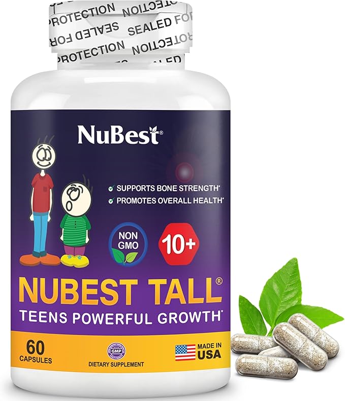 NuBest Tall 10+ - Advanced Bone Strength Formula - Supports Immunity Healthy Development &amp Optimal Wellness - for Children (10+) &amp Teens Who Drink Milk Daily - Pack 2 | 2 Months Supply