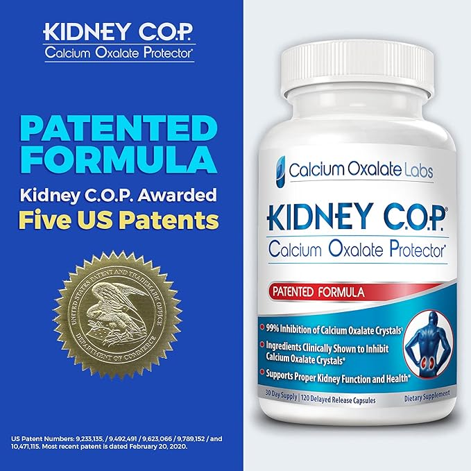 KIDNEY C.O.P. Calcium Oxalate Protector 120 Capsules Kidney Support for Calcium Oxalate Crystals Helps Stops Recurrence of Stones Stronger Than Chanca Piedra Stone Breaker Supplements 6 Pack