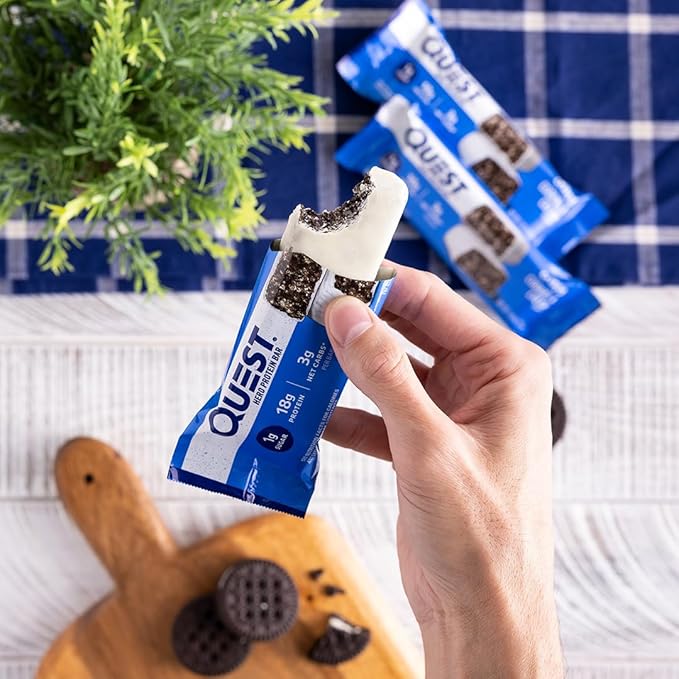 Quest Nutrition Crispy Cookies &amp Cream Hero Protein Bar 18g Protein 1g Sugar &amp Lemon Cake Protein Bars High Protein Low Carb Gluten Free Keto Friendly 12 Count (Pack of 1)