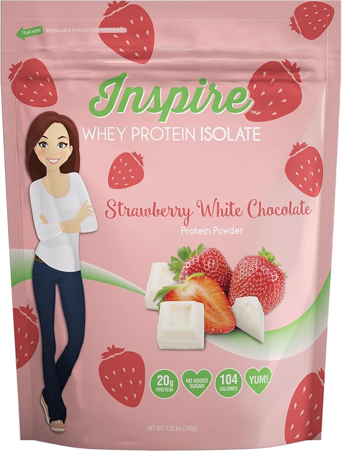 Bariatric Eating Inspire Strawberry White Chocolate 20g Whey Protein Isolate Powder (20 Servings)