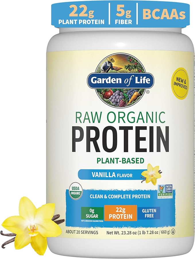 Garden of Life Raw Organic Protein &amp Greens Vanilla &amp Organic Vegan Vanilla Protein Powder