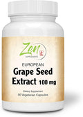 Grape Seed Extract 100mg Strength - European Grape Seed Extract Standardized to 80% OPC for Powerful Antioxidant &amp Inflammation Support - Best Grape Seed Extract -Non-GMO &amp Gluten Free 90-Vegc