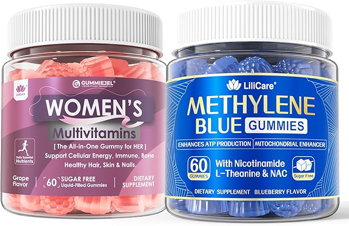 Womens Multivitamin Gummy with Iron Biotin 2500mcg + Antioxidant &amp Brain Boost Methylene Blue for Humans Methylene Blue Supplement