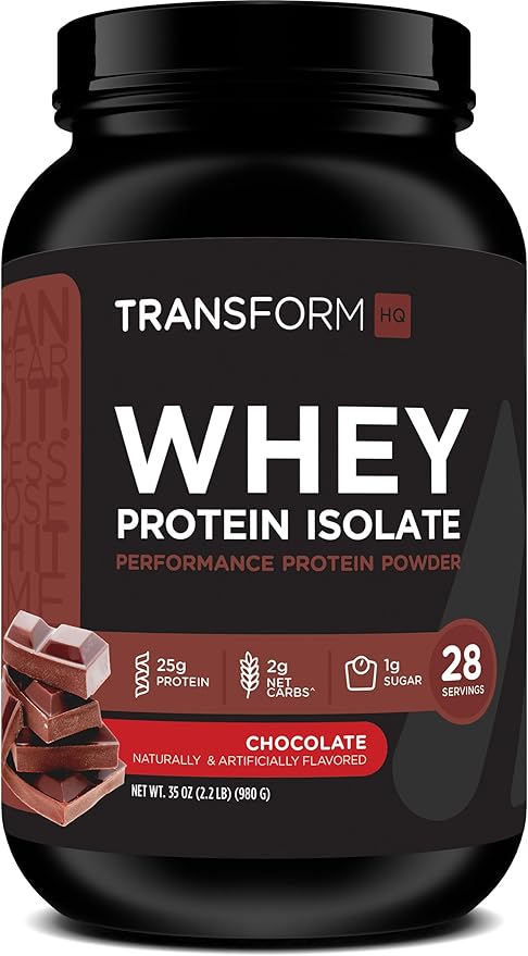 TransformHQ Whey Protein Isolate 28 Servings (Chocolate) - Perform - Gluten Free Non-GMO