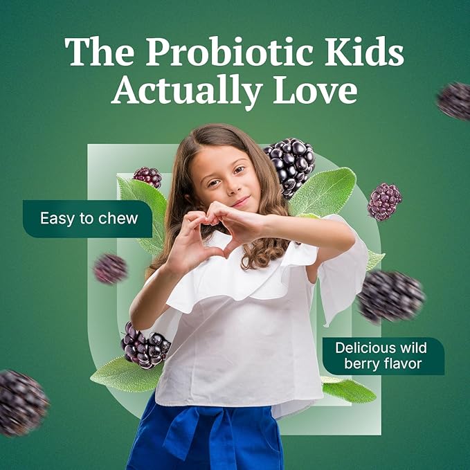 Probiotics for Kids + Prebiotics to Support Digestive Health - 6 Billion+ CFUs of Kids Prebiotic and Probiotic to Help Support Immunity &amp Digestion - Made in the USA 30 Probiotic Chewables