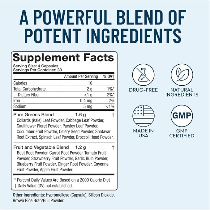 NUU3 Nature’s Superfuel Provides Daily Nutritional Support for Immunity Wellness Active Lifestyle &amp Well-Being - Vitamins Minerals &amp Antioxidants - 120 Capsules