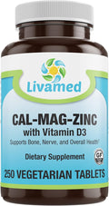 Livamed - Chelated Cal-Mag Plus Betaine HCl Veg Tabs 250 Count