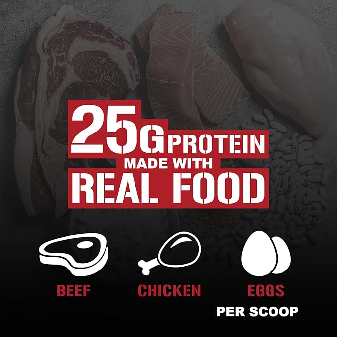 5% Nutrition Rich Piana Shake Time | 24g Animal Based Protein Drink | Grass-Fed Beef Isolate Chicken Egg | No Sugar or Soy (Peanut Butter)