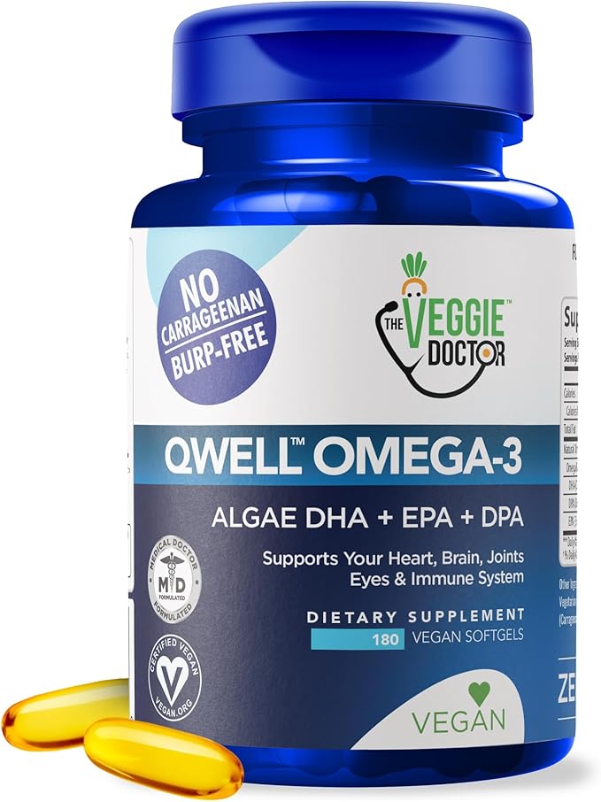 Vegan Omega 3 Supplement – Algae Omega 3 with DHA EPA DPA – Vegan Capsules from Algal – Fish Oil Alternative – Plant-Based Algae Oil Formula – Non-GMO Carrageenan-Free (180 Capsules 3 Month Supply)