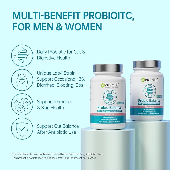 Digestive Probiotics 20X Lab4 Strains for Gut &amp Immune Health Pro Formula for Men &amp Women Probiotic Capsules Support Diarrhea Bloating and Gas Shelf Stable Vegan Gluten Free 60 Days Sup