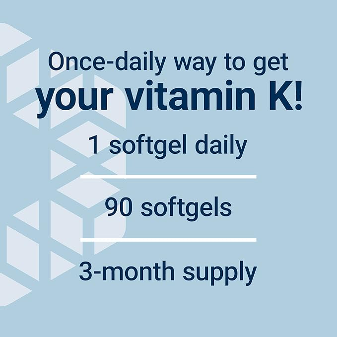 Life Extension Super K Vitamin K Supplement 2000 Mcg Vitamin K and 1180 Mcg Vitamin K2 Heart Health Once-Daily 90 Softgels