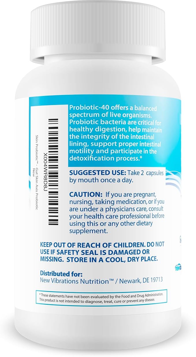 Skin Probiotic Blue Antioxidant Method For Skin And Gut - Our Best Anti Aging Skin Supplement - Anti Wrinkle Supplements For Women &amp Men - Prime Biome Probiotics Anti-Aging Reactivate Capsules