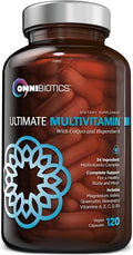 OmniBiotics Ultimate Daily Multivitamin for Women &amp Men – 34 Essential Ingredients Including Vitamin A C D E B6 B12 Biotin Zinc – 120 Vegan Capsules
