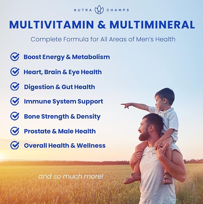 NutraChamps Multivitamin for Men 240 Count Vitamins A B C D E Biotin Zinc Mens Gummy Multivitamins Supplement Chewable Daily Multi Gummy Vitamins for Men (Pack of 2)