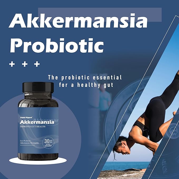 Akkermansia Probiotic with Prebiotic Fiber - Increases GLP-1 Production Delayed Release Third-Party Tested 100M AFU Live Strain for Gut Health for Men &amp Women (1pc)