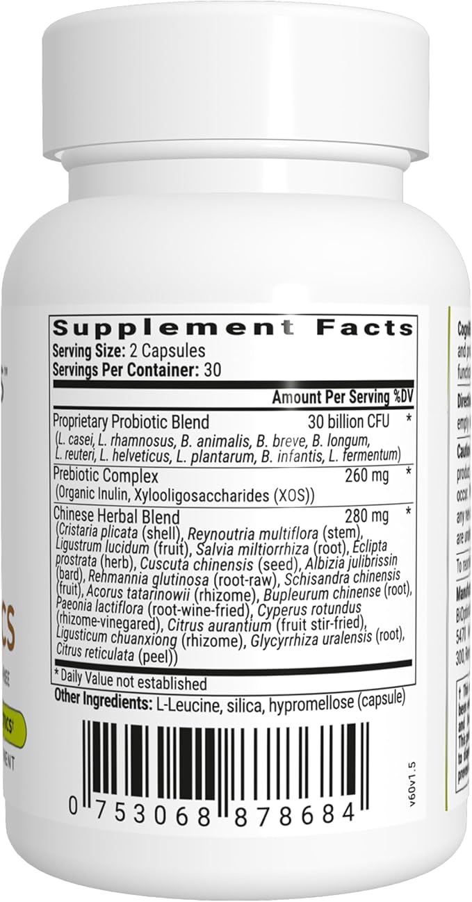 BIOptimizers Cognibiotics Probiotic Brain Supplement - Helps Support Mood Better Focus Memory Mental Clarity - 60 Capsules (Pack of 3)