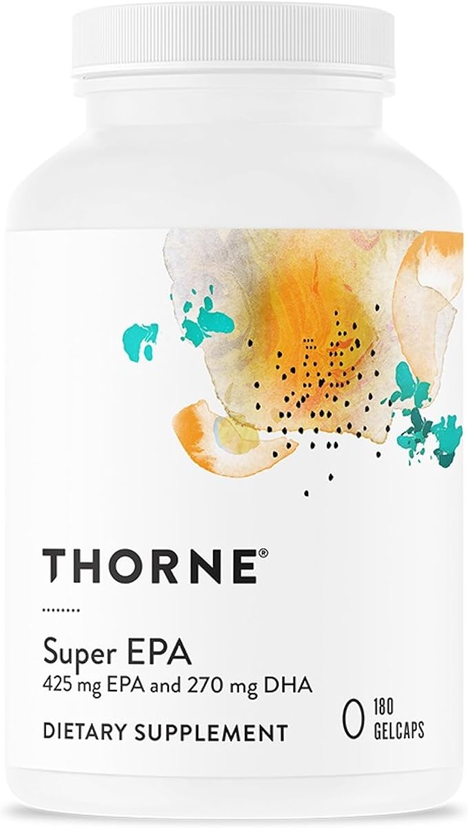 THORNE - Super EPA - Omega-3 Fish Oil Supplement with EPA &amp DHA from Sustainably Sourced Fish - Supports Brain Skin Joint &amp Heart Health* - Third-Party Certified - Gluten &amp Dairy-Free -
