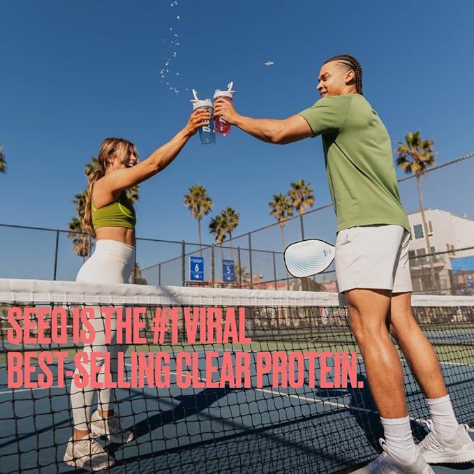 SEEQ Clear Whey Isolate Protein Powder Strawberry Lemonade - 22 Servings 22g Protein Per Serving - 0g Lactose Sugar-Free Keto-Friendly Soy Free - Juice-Like Protein Post-Workout
