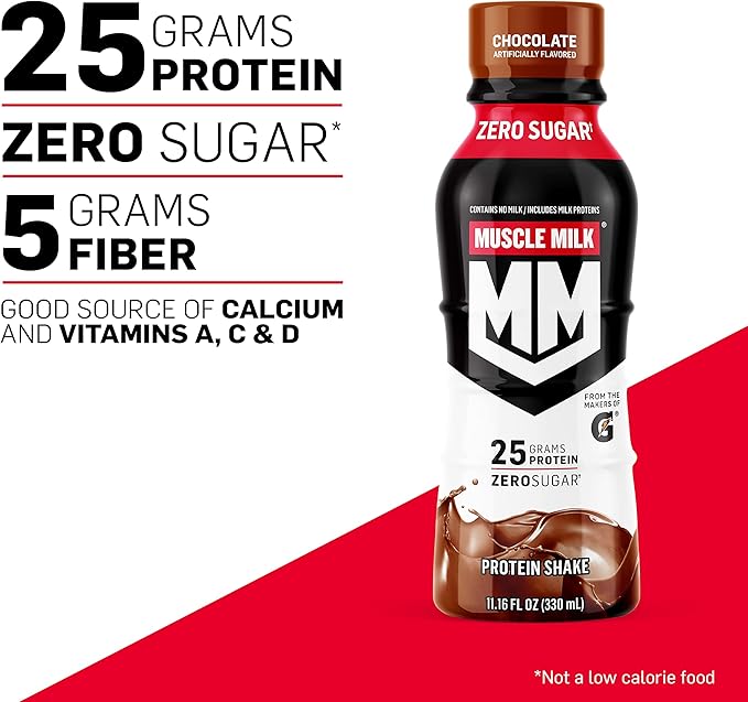Muscle Milk Pro Advanced Nutrition Protein Shake &amp Genuine Shake Strawberry 11.16 Fl Oz Bottles (Pack of 12)