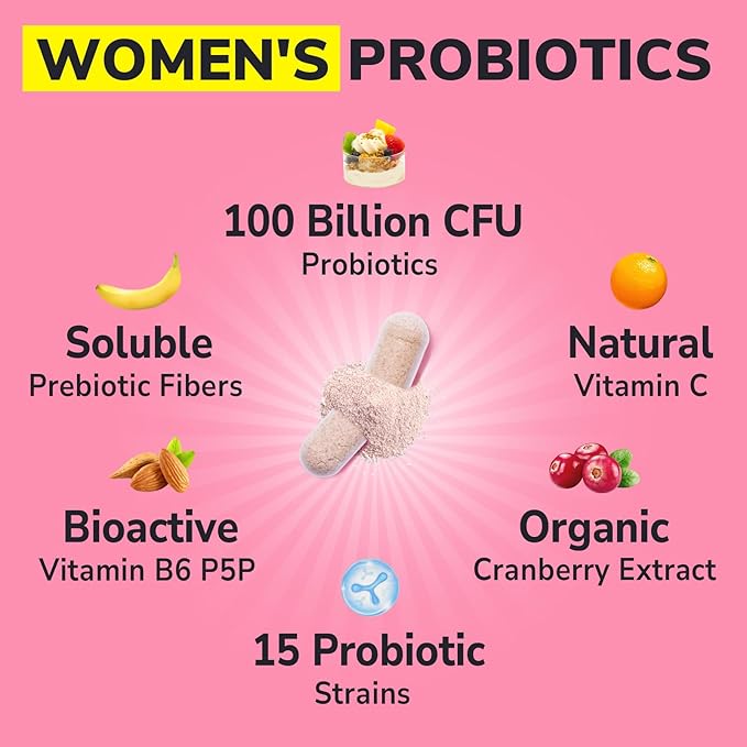 Women's Probiotics 100 Billion CFU &amp Vitamin D3 K2 10000 IU
