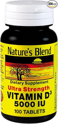 Nature`s Blend Vitamin D3 5000IU Tablets 100 ct (5 pack)
