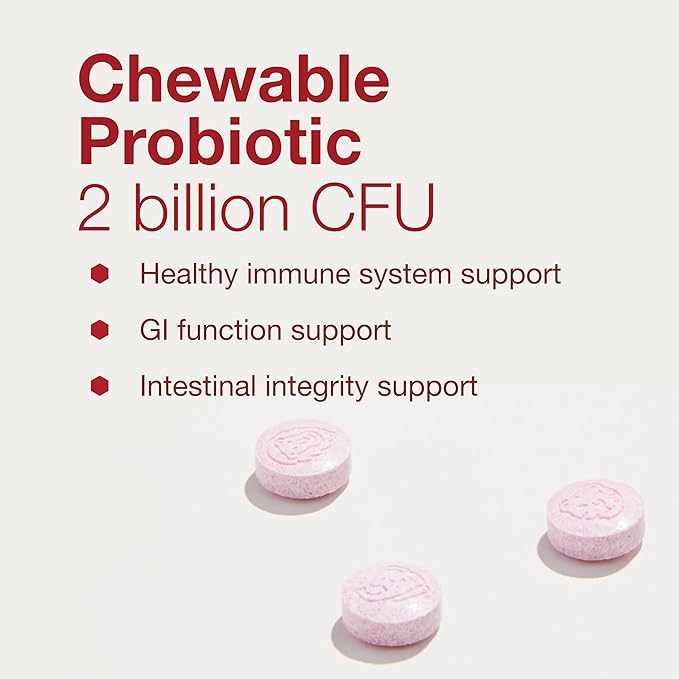 PROTOCOL FOR LIFE BALANCE Chewable Probiotic - 2 Billion CFU - Digestive Health &amp Immune System Support - Xylitol &amp Sorbitol - Lactobacillus Rhamnosus Probiotic - Halal &amp Vegan - 90 Chewab