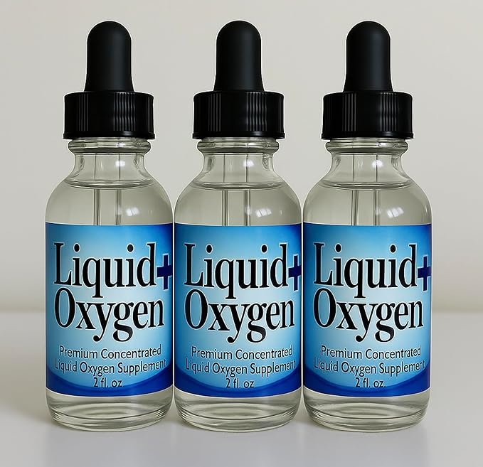 Liquid Oxygen Drops Plus - Premium Supplement for Energy &amp Performance - Boosts Oxygen Levels &amp Endurance - Enhances Vitality &amp Focus New Formula- 2 oz Bottle - Pack of 6