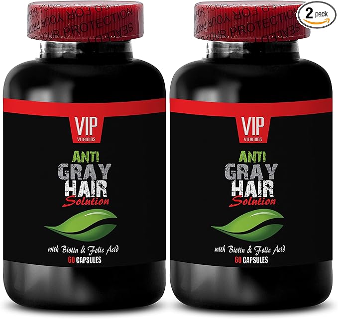 Pure Biotin Powder - Gray Hair Solution - Anti gray hair formula gray hair pills gray hair solution anti gray hair supplement gray hair supplement to reverse gray hair reverse - 2B 120 Caps