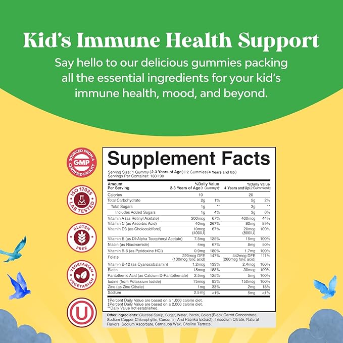 Bundle of Vitamin D3 Gummies for Adults Daily Wellness with 2000IU per Serving - Bone Muscle &amp Immune Support and Kids Multivitamin Gummies for Kids Immunity Support with Vitamins A C D3 E B and Z