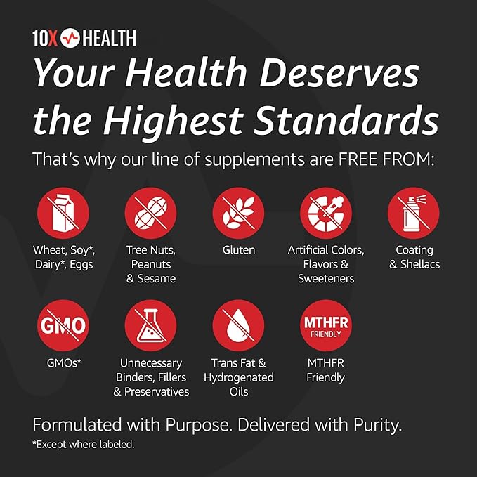 10X Health Probiotics for Men - 60 Capsules Immune Support Supplement &amp Probiotics for Digestive Health with Lactobacillus Rhamnosus Acidophilus &amp Bifidobacterium Probiotic for Gut Health