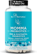 Momma Prenatal Probiotics Mom &amp Baby – Gut and Digestive Postpartum Nursing Morning Sickness Pregnancy Relief – 18 Clinically Proven Strains 14 Billion CFU Prebiotic – 30 Mini Vegan Capsules