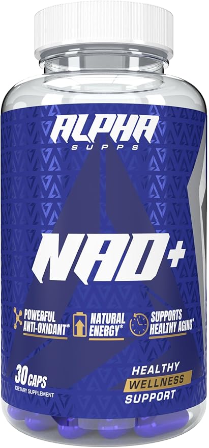 Alpha Supps NAD+ Resveratrol - NMN &amp NMNH Supplement Alternative - Advanced NAD Plus Antioxidant Formula - Supports Cellular Vitality Healthy Aging Energy &amp Longevity - Ideal for Men &amp W