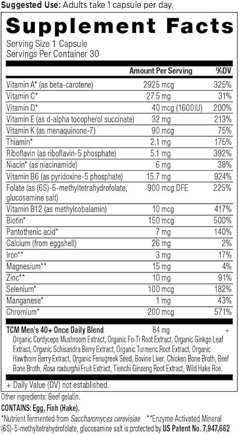 Ancient Nutrition Multivitamin Women's 40+ Once Daily Capsules 30 Count + Multivitamin Men's 40 + Once Daily Capsules 30 Count