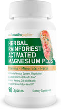 Herbal Rainforest Activated Magnesium Plus - Our Best Magnesium Combo Supplement - with Vitamin D A E K B6 Folate B12 Biotin Iron Copper Cayenne Lions Mane Mushroom Gingko Biloba &amp Mor