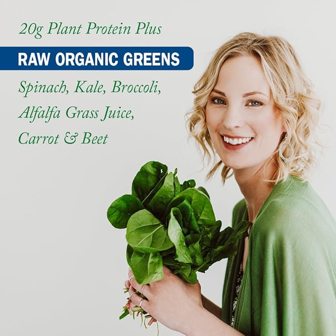 Garden of Life Raw Protein &amp Greens Vanilla Protein Powder – 20g Plant Based Greens Powder Probiotics &amp Enzymes Post-Workout Recovery Vegan Gluten-Free Non-GMO 20 Servings