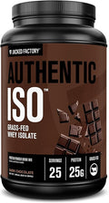 Jacked Factory Authentic ISO Whey Protein Isolate Powder - Low Carb Non-GMO Muscle Building Protein w/No Fillers Post Workout Recovery Dark Chocolate - 25 Servings