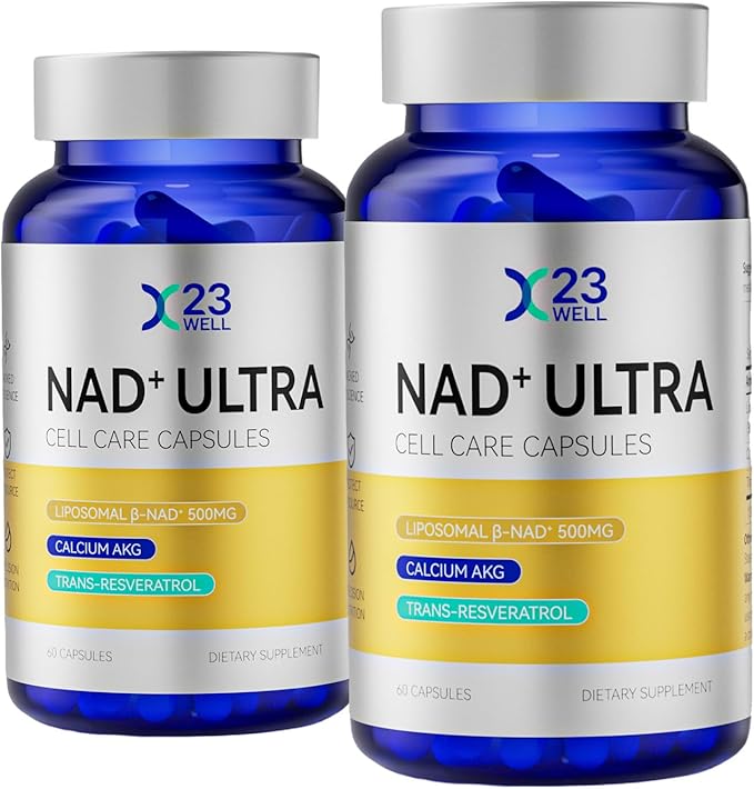 NAD+ Ultra Cell Care Capsules with Liposomal NAD+ Calcium Alpha Ketoglutarate &amp Trans-Resveratrol 60 Capsules Supplements