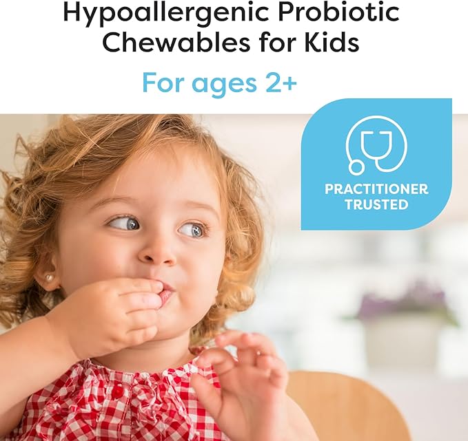 Klaire Labs SFI Health Ther-Biotic Kids Chewable Probiotic - GI Health + Immune Support for Kids - Chewable 25b CFU Lactobacillus + Bifidobacterium - Hypoallergenic Dairy-Free (60 Tablets / 2 Pack)