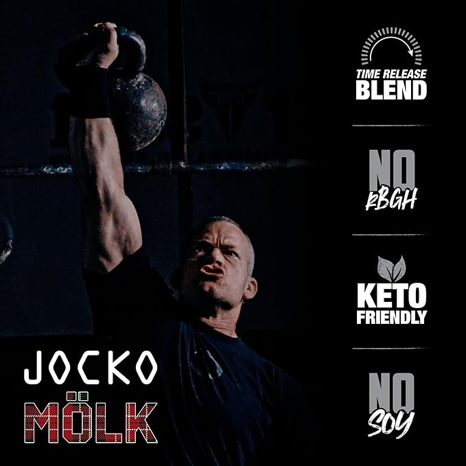 Jocko Fuel Whey Protein Powder Gingerbread Cookie 22g Protein Digestive Enzymes + Probiotic Blend No Sugar Added with Essential Amino Acids + Electrolyte Minerals 31 Servings