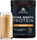 Ancient Nutrition Grass Fed Cage Free Bone Broth Protein Powder 20g Protein Hydrolyzed Collagen Peptides Keto &amp Paleo Friendly Supports Joint &amp Gut Health Turmeric 20 Servings