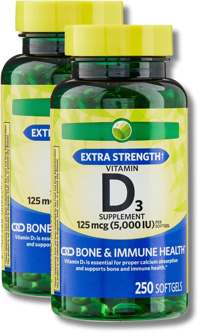 KP+ Vitamin D3 125 mcg (5000 IU) | Bone &amp Immune Health | Gluten Free | 250 Softgels | Pack of 2
