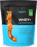 LEGION Whey+ Protein Whey Isolate from Grass Fed Cows (Salted Caramel 30 Servings) - Whey Protein Isolate Powder Low Calorie Non-GMO Sugar Free Lactose and Gluten Free All Natural Protein Powder