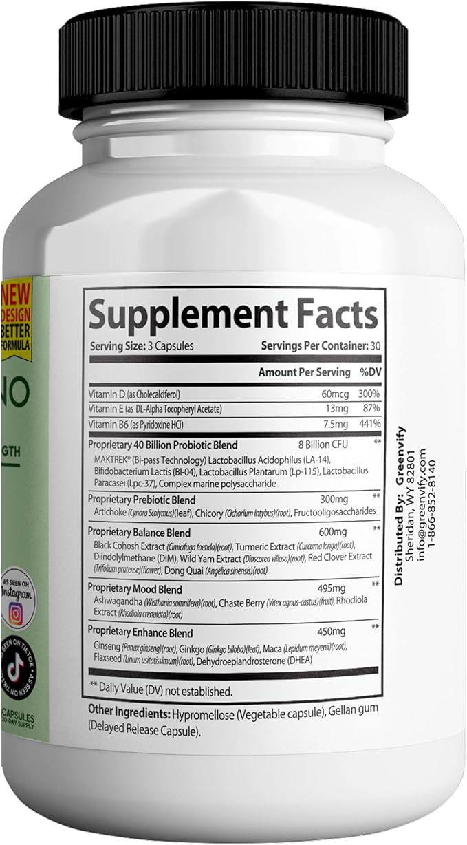 Winona Max Premium Menopause Support 40 Billion CFU Probiotic 90 Capsules Hormone Balance and Hot Flash Relief (1)