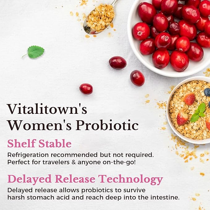Vitalitown Women's Inner &amp Outer Beauty Bundle: 120 Billion CFU Probiotics (30 Strains) + Evening Primrose Oil 1300mg Complete Gut Vaginal &amp Skin Health